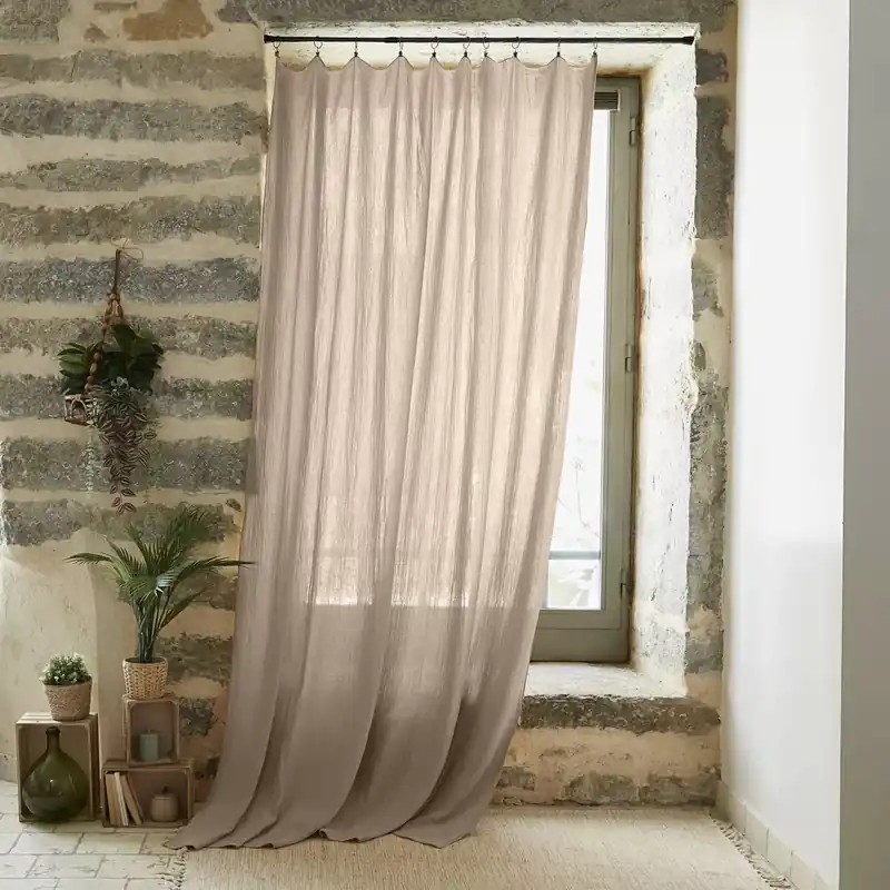 Tenda garza di cotone regolabile (180 x max 300 cm) Gaïa Marrone corda
