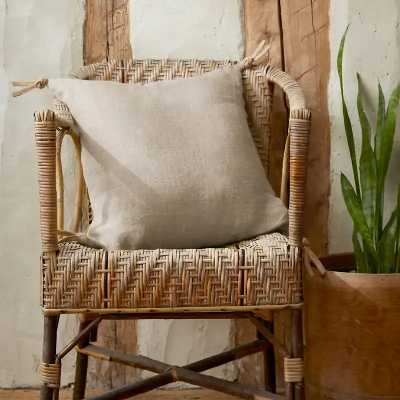 Cuscino quadrato lino lavato (45 cm) Louise Beige
