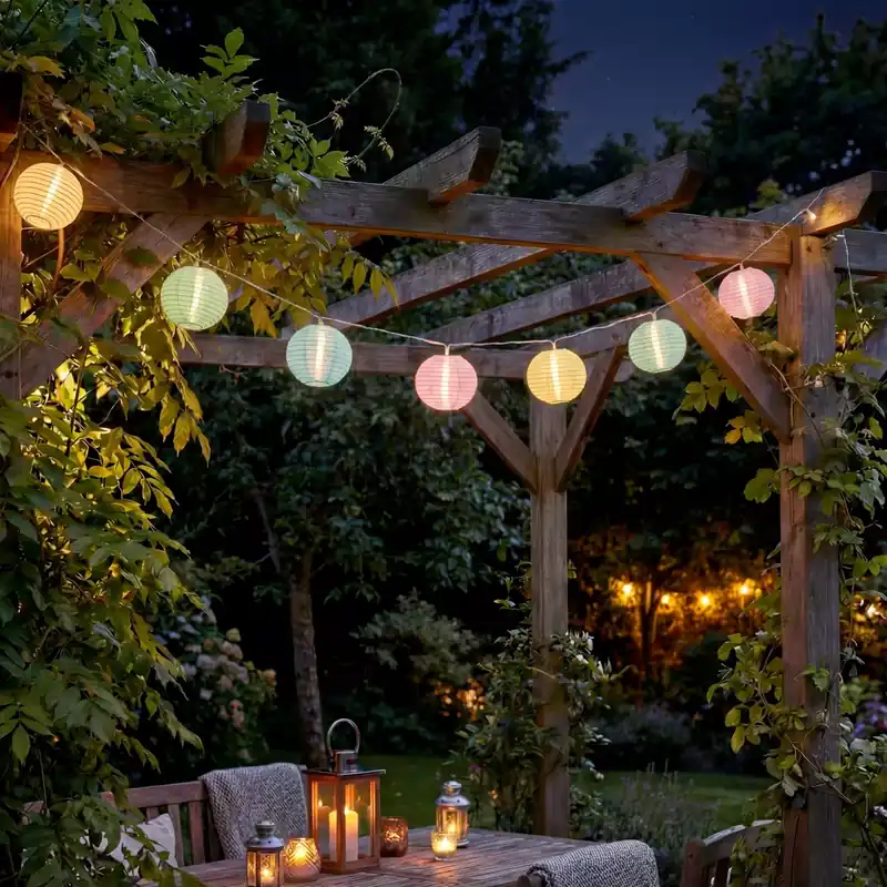 Ghirlanda luminosa esterna 20 LED (9,5 m) Lanterne cinesi Multicolore