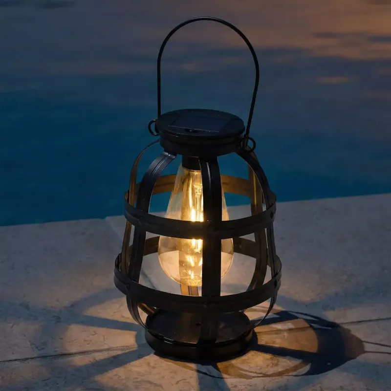 Lanterna solare a LED (18,5 cm) Julia Nero