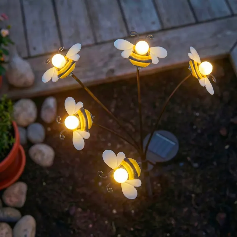 Decorazione luminosa Solare con picchetto (H60 cm) Api Giallo