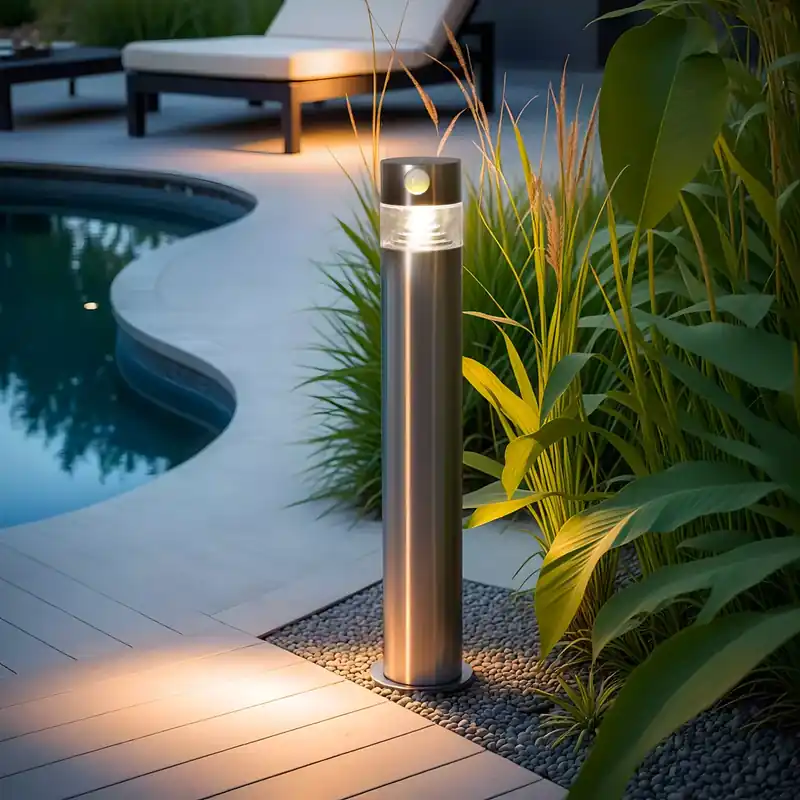 Paletto da giardino 8 LED 150 lumen (H23 cm) Premium Argento