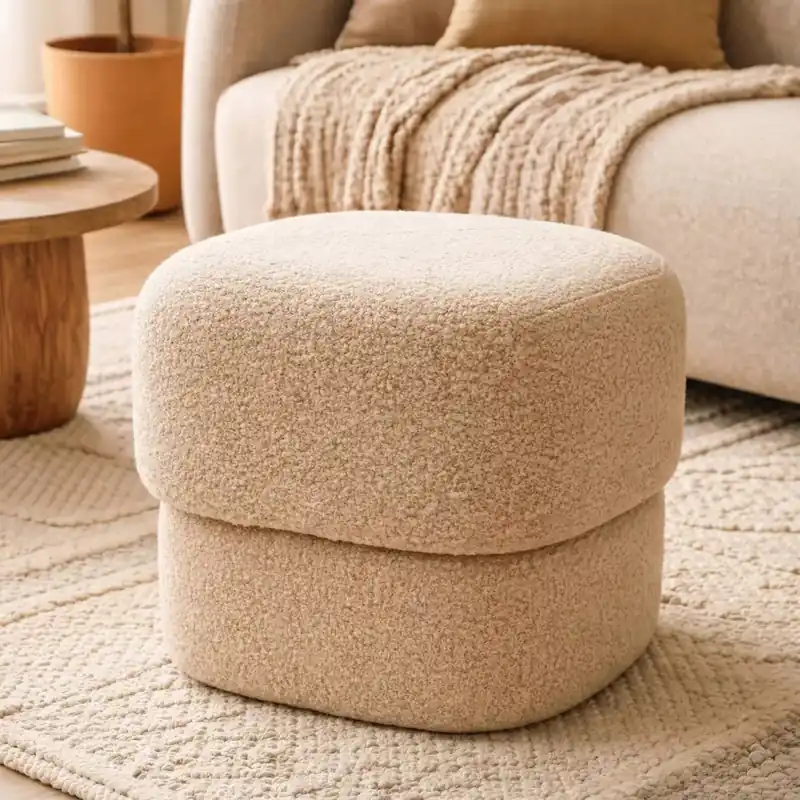 Pouf Bouclé (H40 cm) Modoro Beige