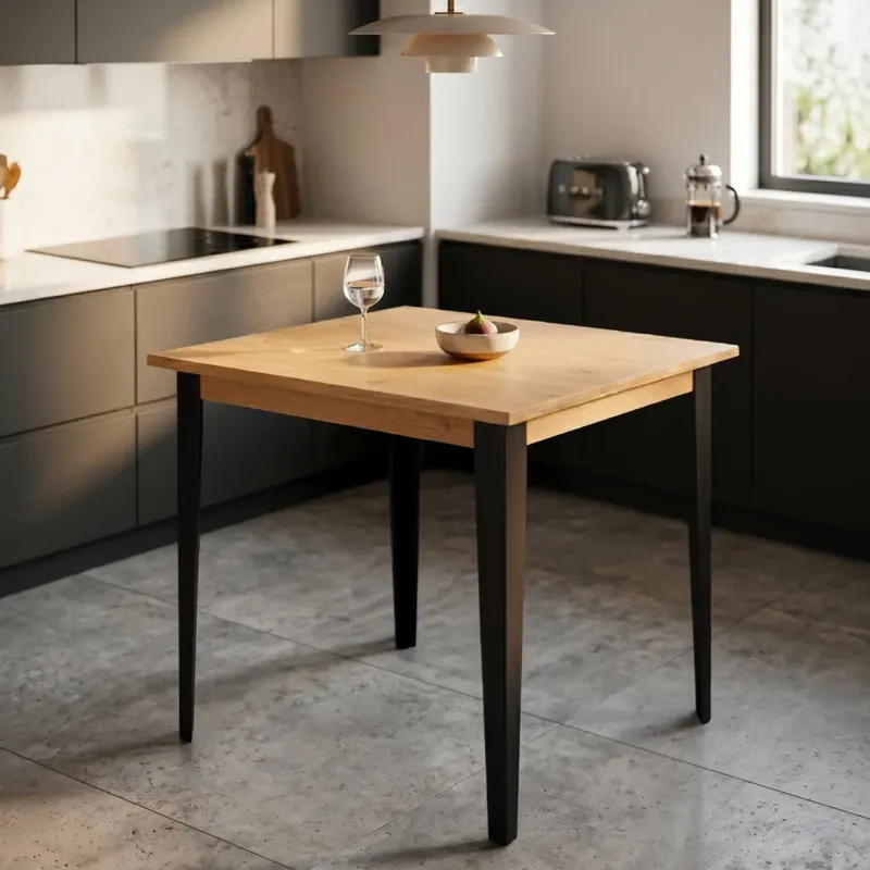 Tavolo da bar quadrato in rovere massiccio (H90 cm) Bristol Naturale