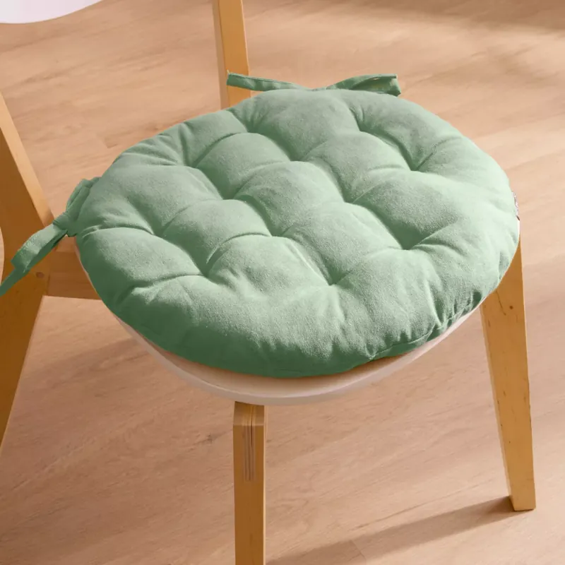 Cuscino rotondo per sedia in cotone (40 cm) Pixel Verde menta