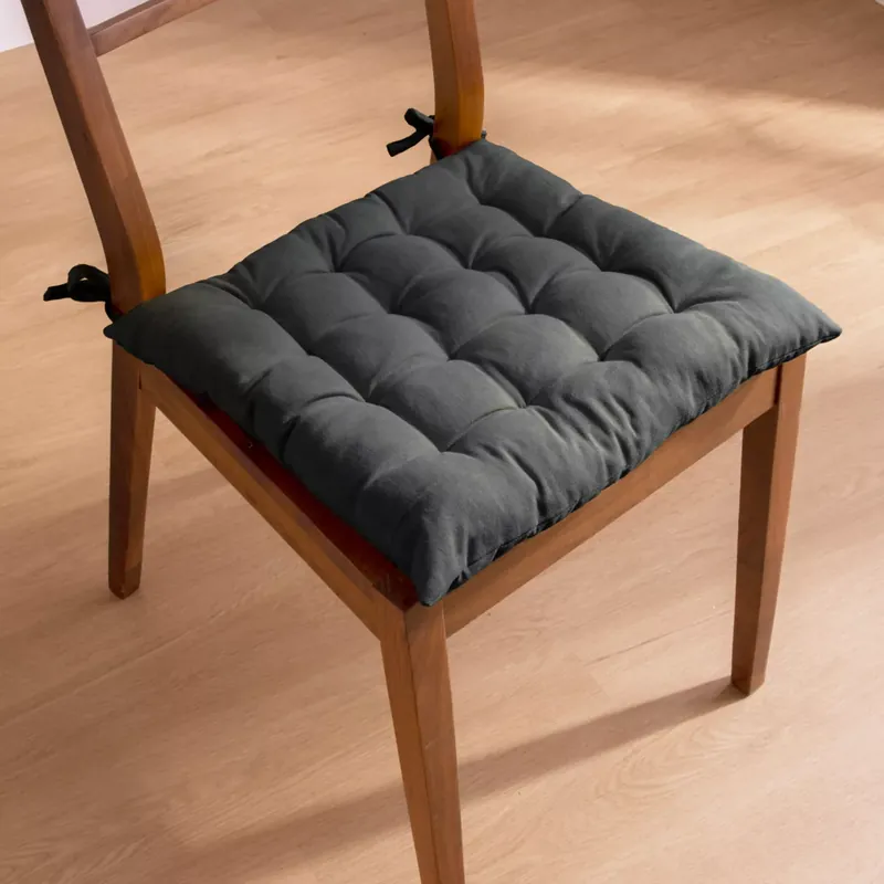 Cuscino per sedia quadrato in cotone (40 x 40 cm) Pixel Grigio antracite