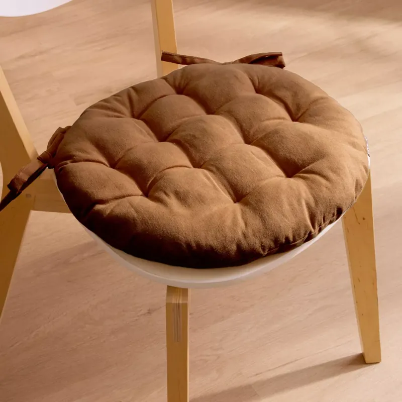 Cuscino rotondo per sedia in cotone (40 cm) Pixel Camel