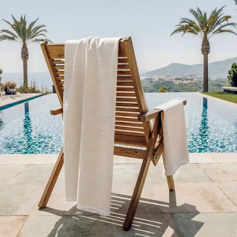 Fouta doppio cotone e spugna (180 x 180 cm) Marina Beige