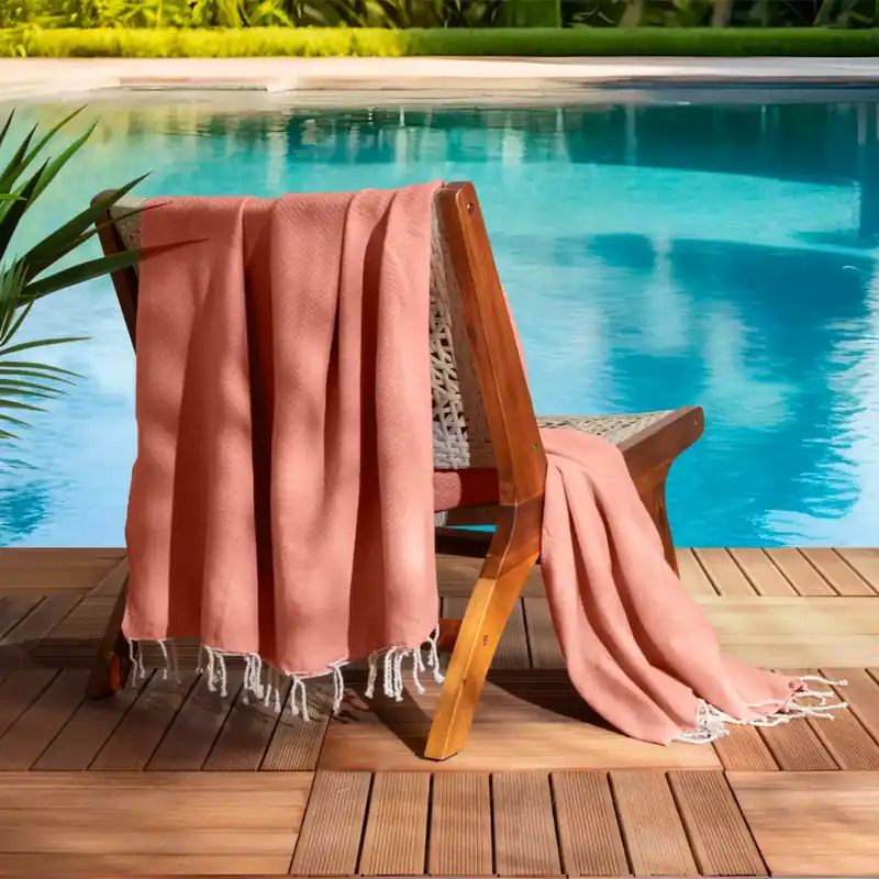 Fouta cotone riciclato (200 x 200 cm) Ecume Corallo