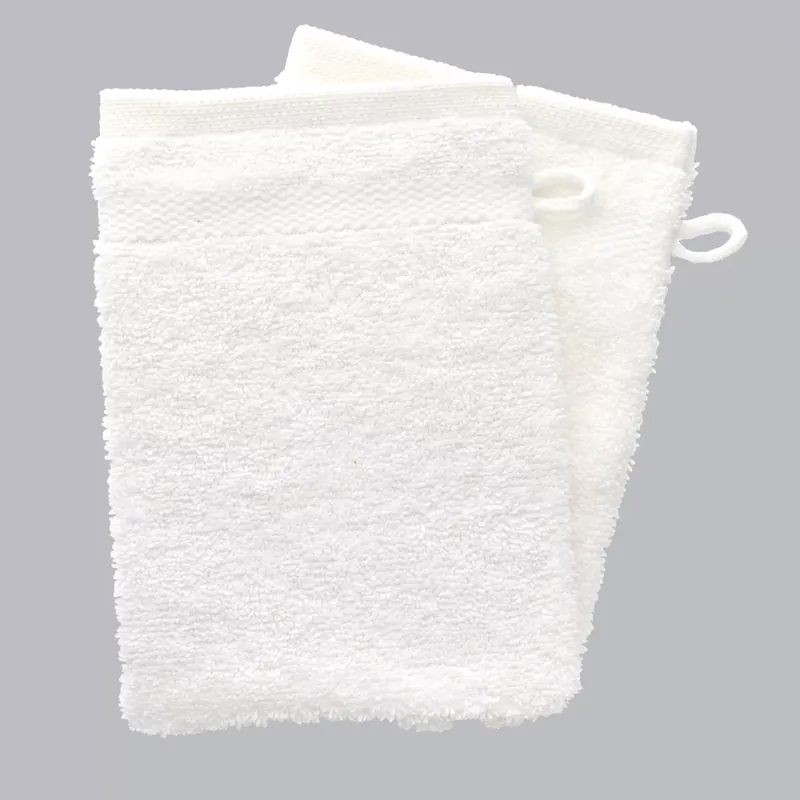 Set di 2 guanti da bagno in cotone (15 x 21 cm) Timeless Bianco