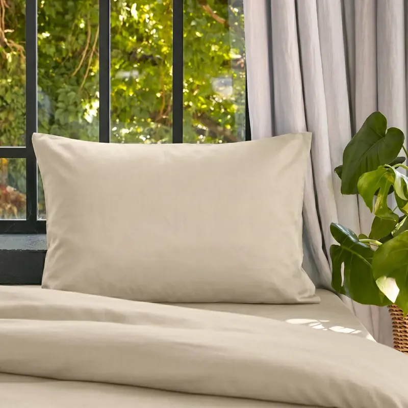 Federa cuscino letto rettangolare lyocell Tencel™ lavato (50 x 70 cm) Olivia Beige pampa