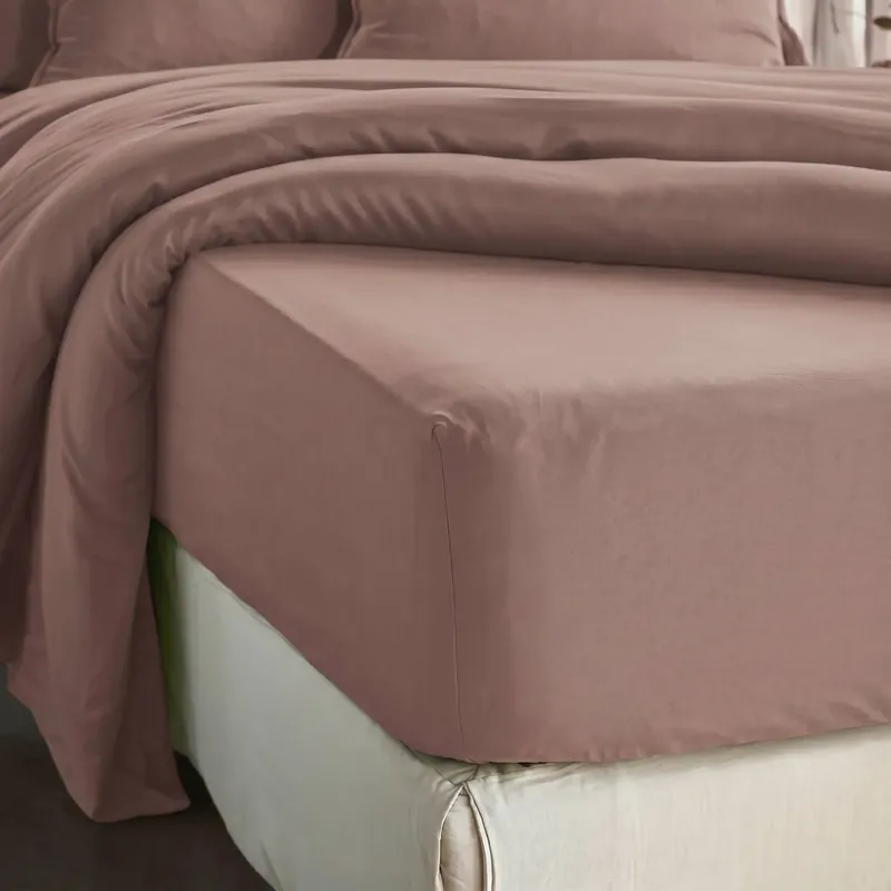 Lenzuolo con angoli in lyocell Tencel™ (140 x 190 cm) Olivia Rosa blush