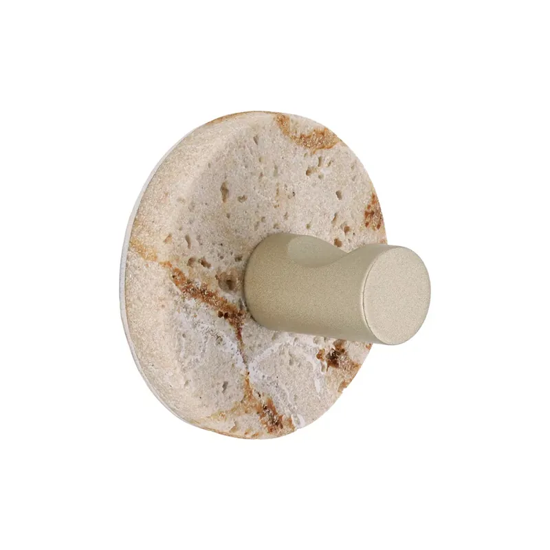 Gancio adesivo singolo effetto travertino Lina Beige