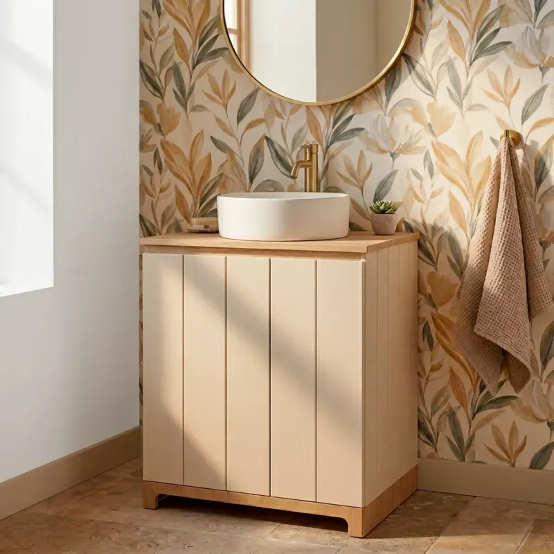 Mobile sottolavabo bagno in legno (70 x 60 cm) Rivoli Naturale