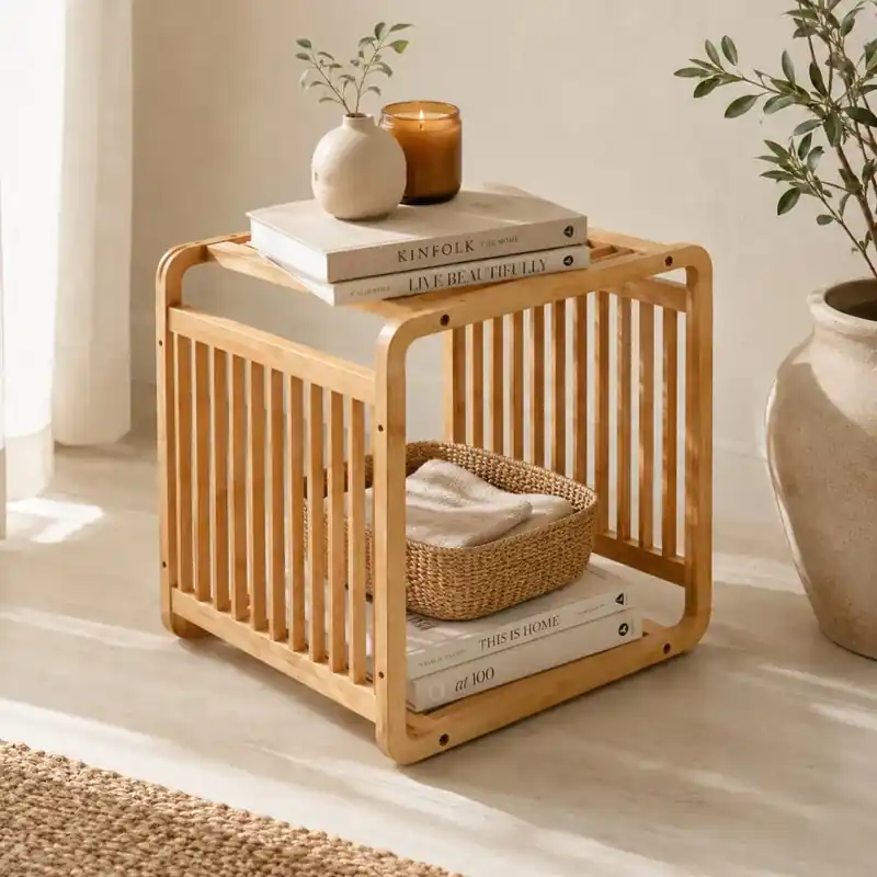 Mobile portaoggetti impilabile (33 x H33 cm) Smart Kube Naturale