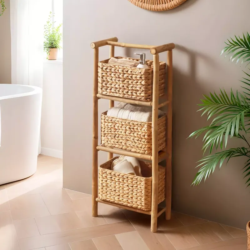 Mobile 3 cesti bambù e giacinto d‘acqua (Alt 91 cm) Bali