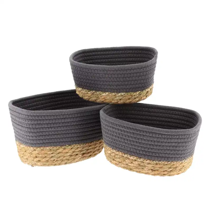 Set di 3 cesti portaoggetti (13 cm) Timeless Grigio