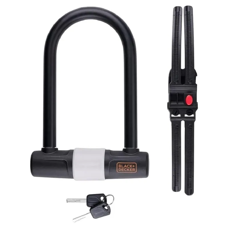 BLACK+DECKER Lucchetto a Leva Forma U per Bicicletta Scooter Moto con 3 Chiavi