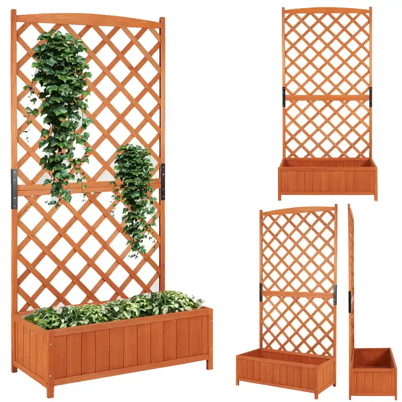 Fioriera da Esterno Traliccio Verticale Porta Fiori Rampicanti 90x44.5x180.5cm