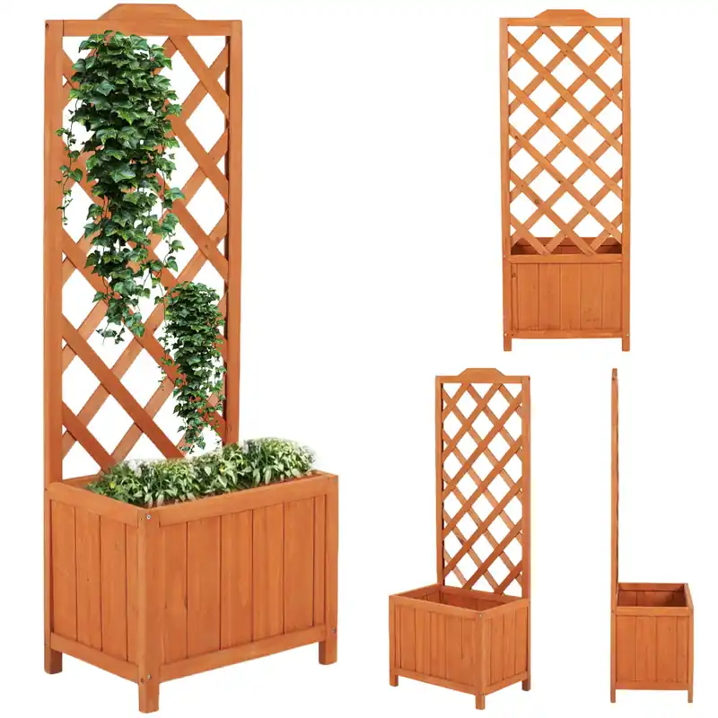 Fioriera da esterno con Spalliera Traliccio Grigliato Porta Fiori Rampicanti 120