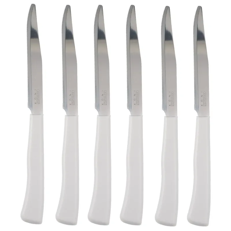 Coltelli Da Cucina carne 24pz Manico in Polipropilene Doppia Affilatura 22cm