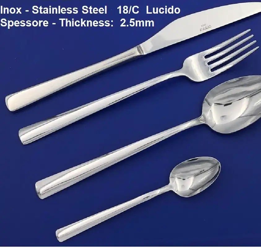 Cucchiaio 12pz in Acciaio Inox 18\\/C Lucido Spessore 2.5mm uso Professionale