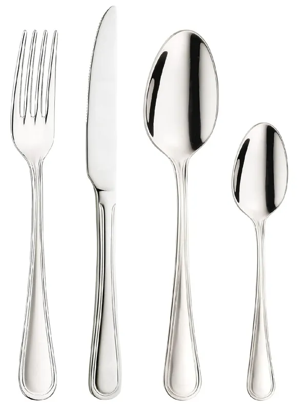 Posate 24pz Acciaio Inox 18\\/10 Finitura Lucida Made in Italy 6Posti Casa