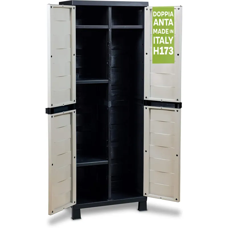 Mobile Armadio per esterno Portascope in Plastica Dura Resistente Doppia Porta 37x65x173cm