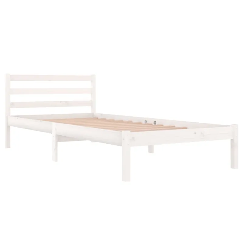 Giroletto in Legno Massello di Pino 90x200 cm Telaio Robusto Bianco