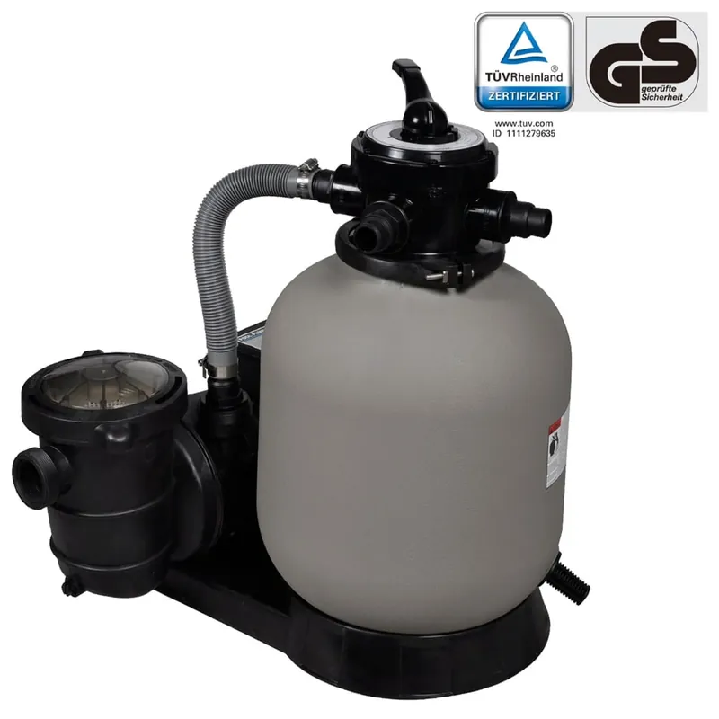 Pompa con Filtro a Sabbia 600 W 17000 l\\/h Pulizia Piscine con Filtro Aggiuntivo