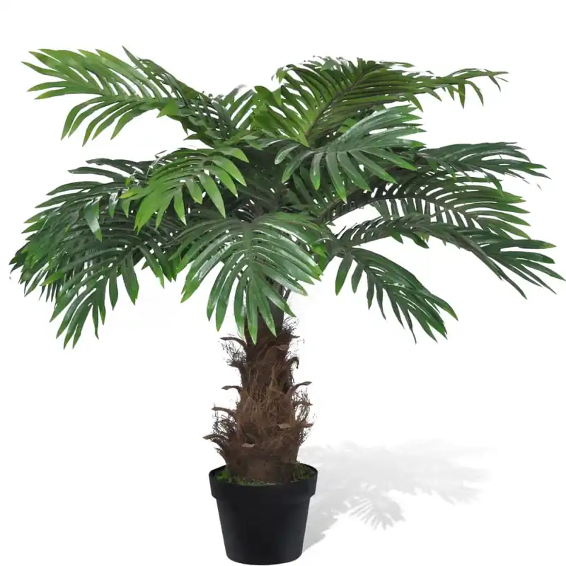 Palma Cycus Artificiale Realistica 80 cm con Vaso Verde Decorazione Casa Ufficio