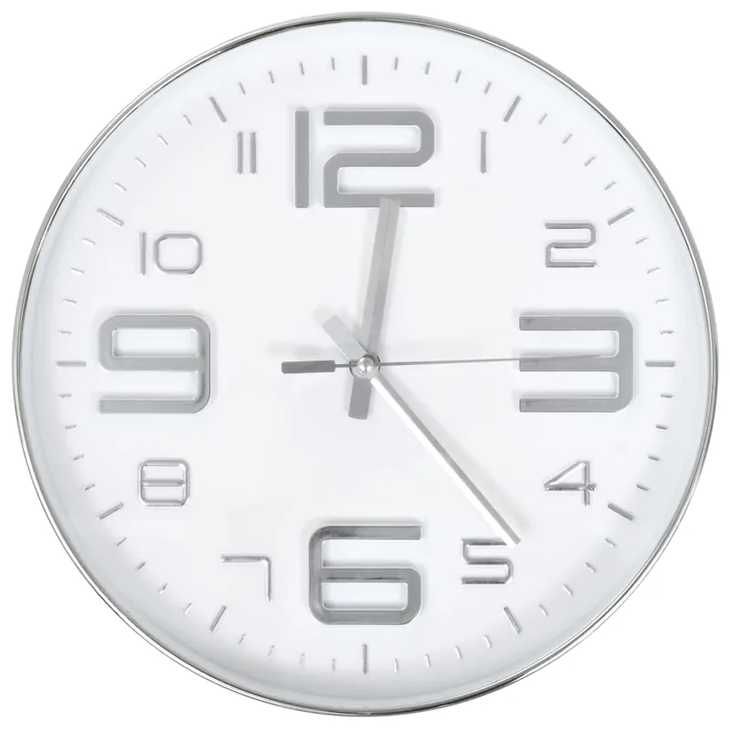 Orologio da Parete in PP Resistente Design moderno e Raffinato 30 cm Argento