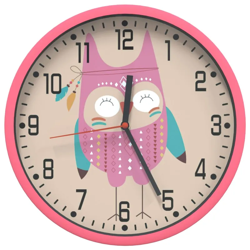 Orologio da Parete Polistirene e Vetro 25,5 x 4 cm Design Versatile Rosa