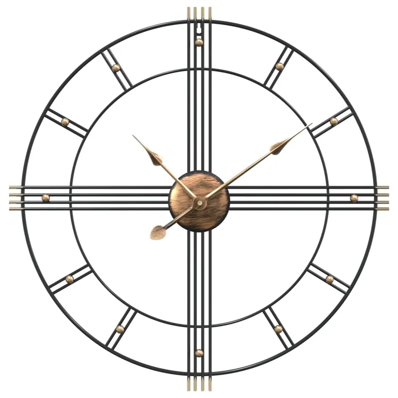 Orologio da Parete Nero 60 x 4,5 cm in Ferro Design Versatile ed Elegante Nero