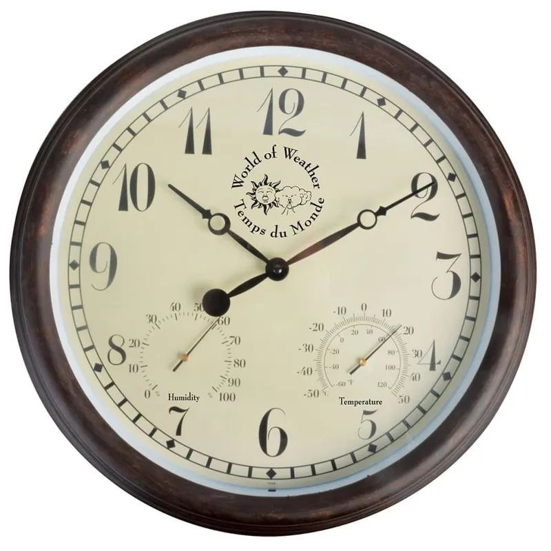 Orologio della Stazione Termoigrometro 30,5 cm TF008 Design Vintage 38,3 x 6,1cm
