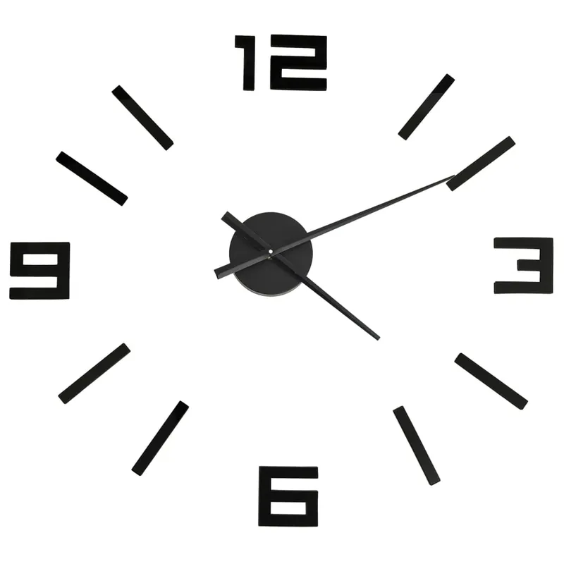 Orologio da Parete fai da te Effetto 3D 100cm XXL Design Moderno Versatile Nero