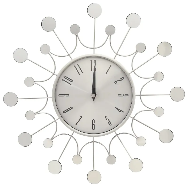 Orologio da Parete in Metallo e Alluminio Robusto 40 cm Design Elegante Argento