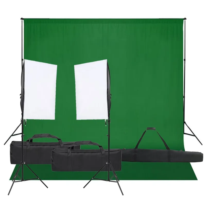 Kit per Studio Fotografico con Set di Luci e Fondale