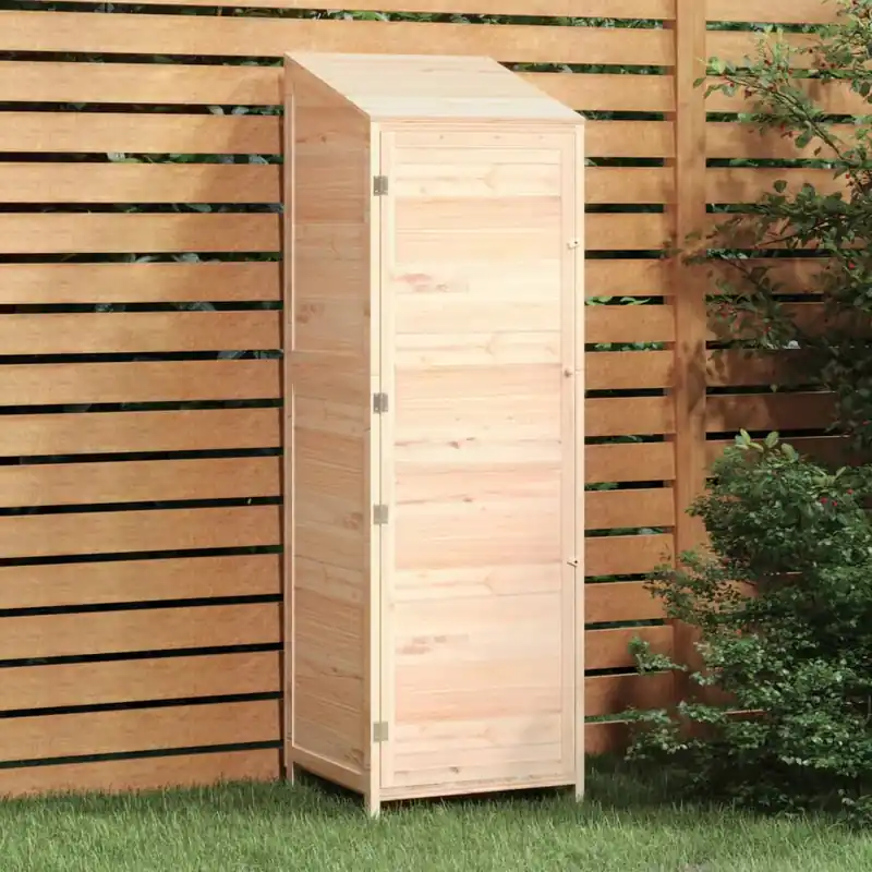 Capanno Porta Attrezzi da Giardino in Legno Massello di Abete 55x52x174,5 cm