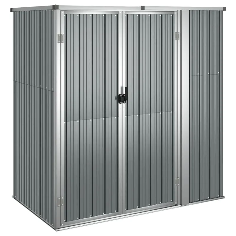 Capanno per Attrezzi Grigio in Acciaio Zincato Design Inclinato 161x89x161 cm
