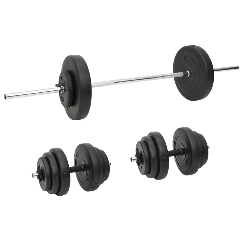 Set Bilanciere e Manubri con Dischi 60 kg Allenamento Corpo Palestra