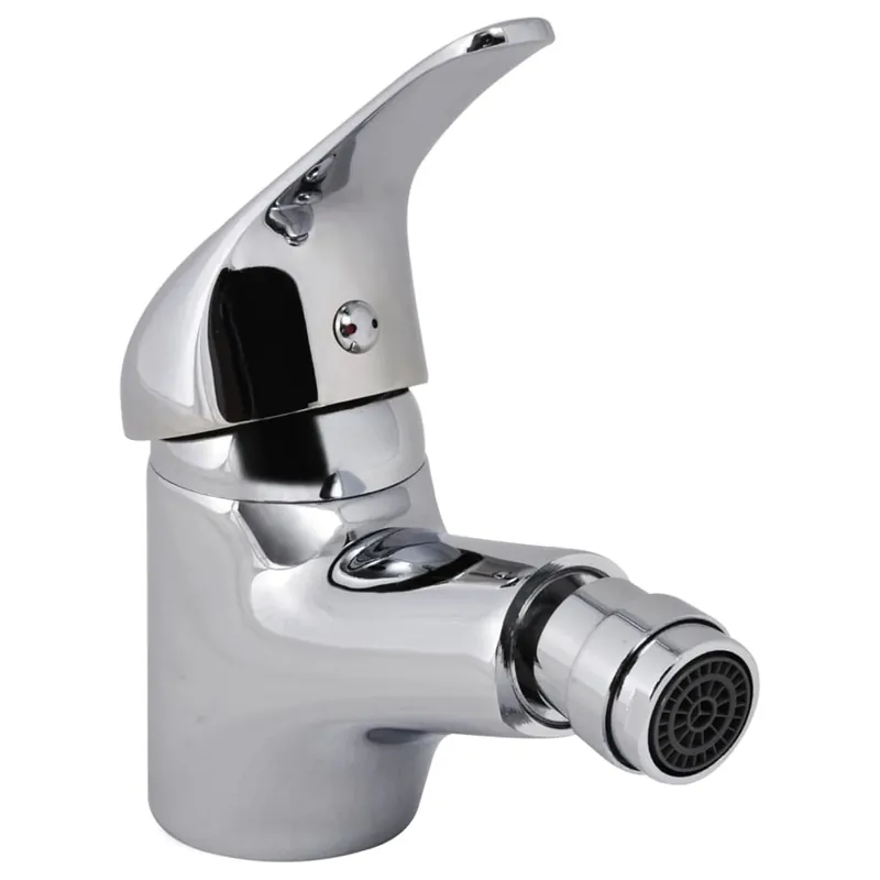 Set 2 Rubinetti per Bidè Bagno Cromati con Accessori di Montaggio