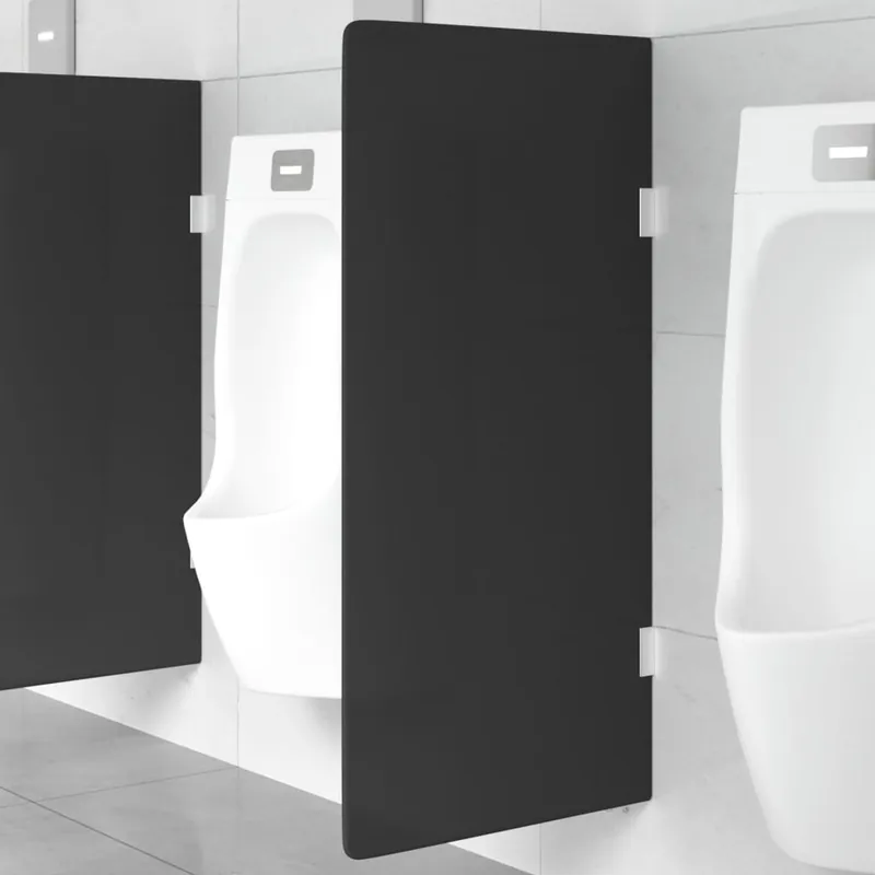 Schermo Orinatoio a Parete Pannello per Privacy Nero 90x40 cm Vetro Temperato