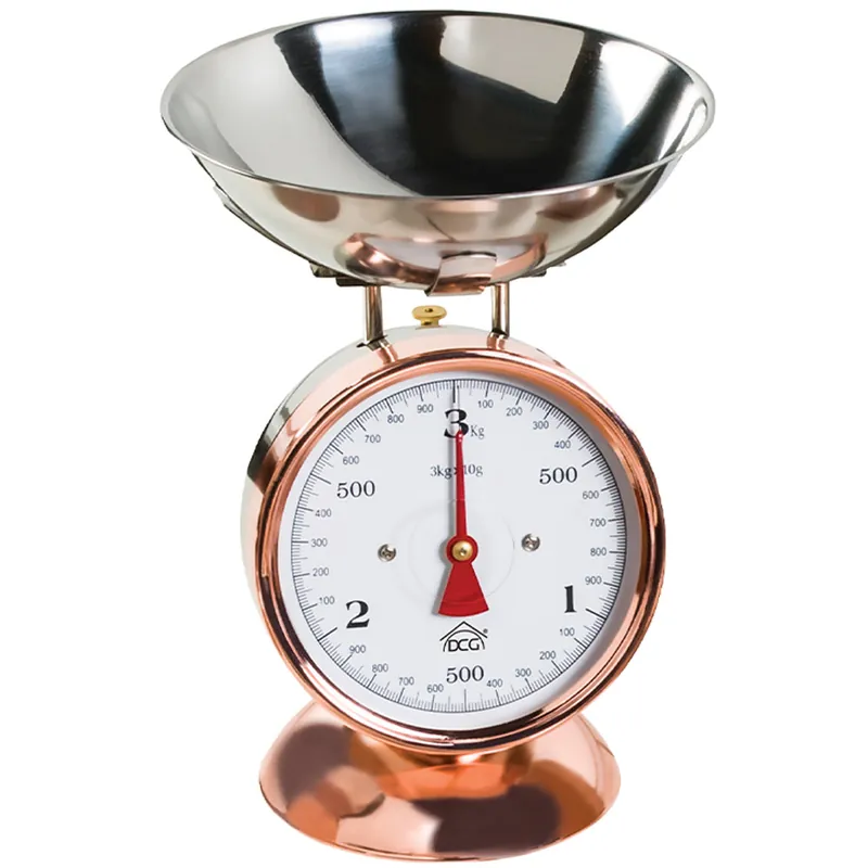 Bilancia da Cucina Meccanica per Alimenti Capacita 3 Kg Rame Inox Scala 20gr DCG