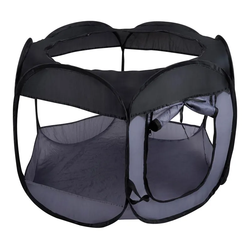 Tenda Box Per Cagnolini Cuccioli Recinto Cuccia Per Piccoli Animali Pop-Up Nero