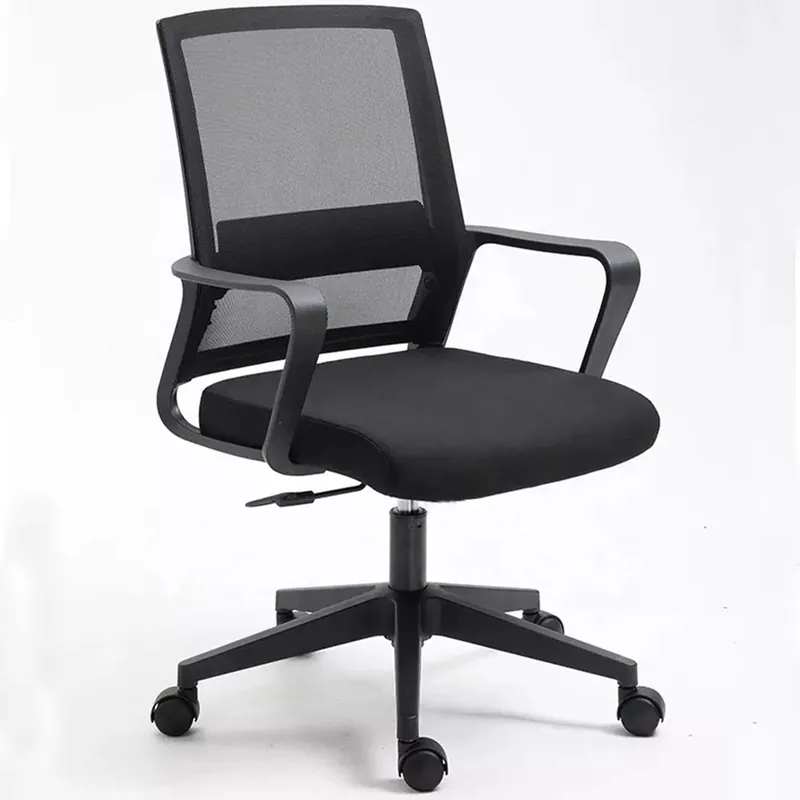 Sedia da Ufficio Ergonomica Poltrona per Scrivania con Base Nylon Nero e 4 Ruote