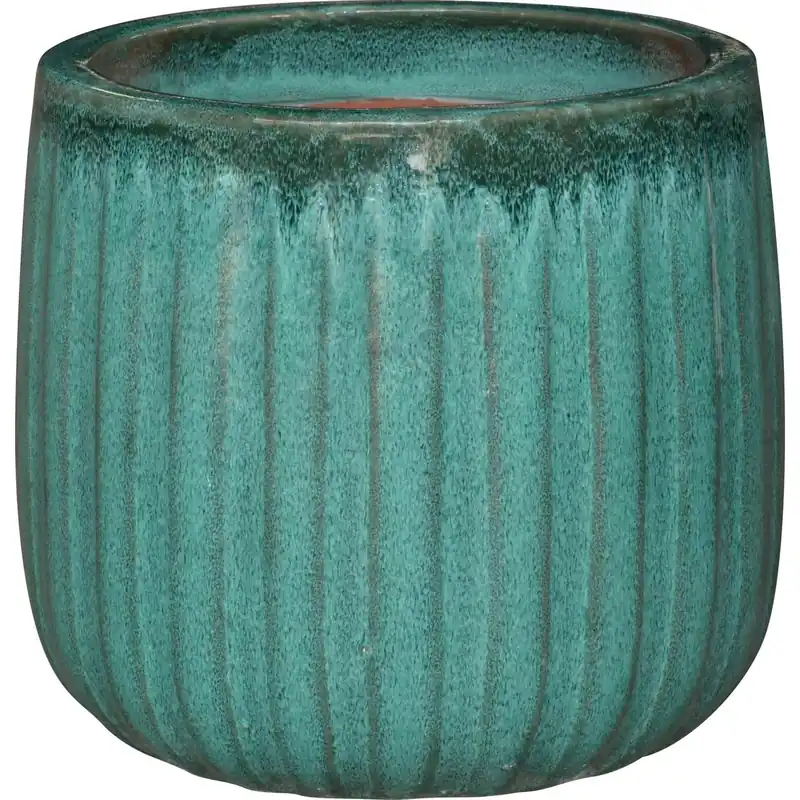 Vaso per piante in ceramica smaltata 23x21 cm verde